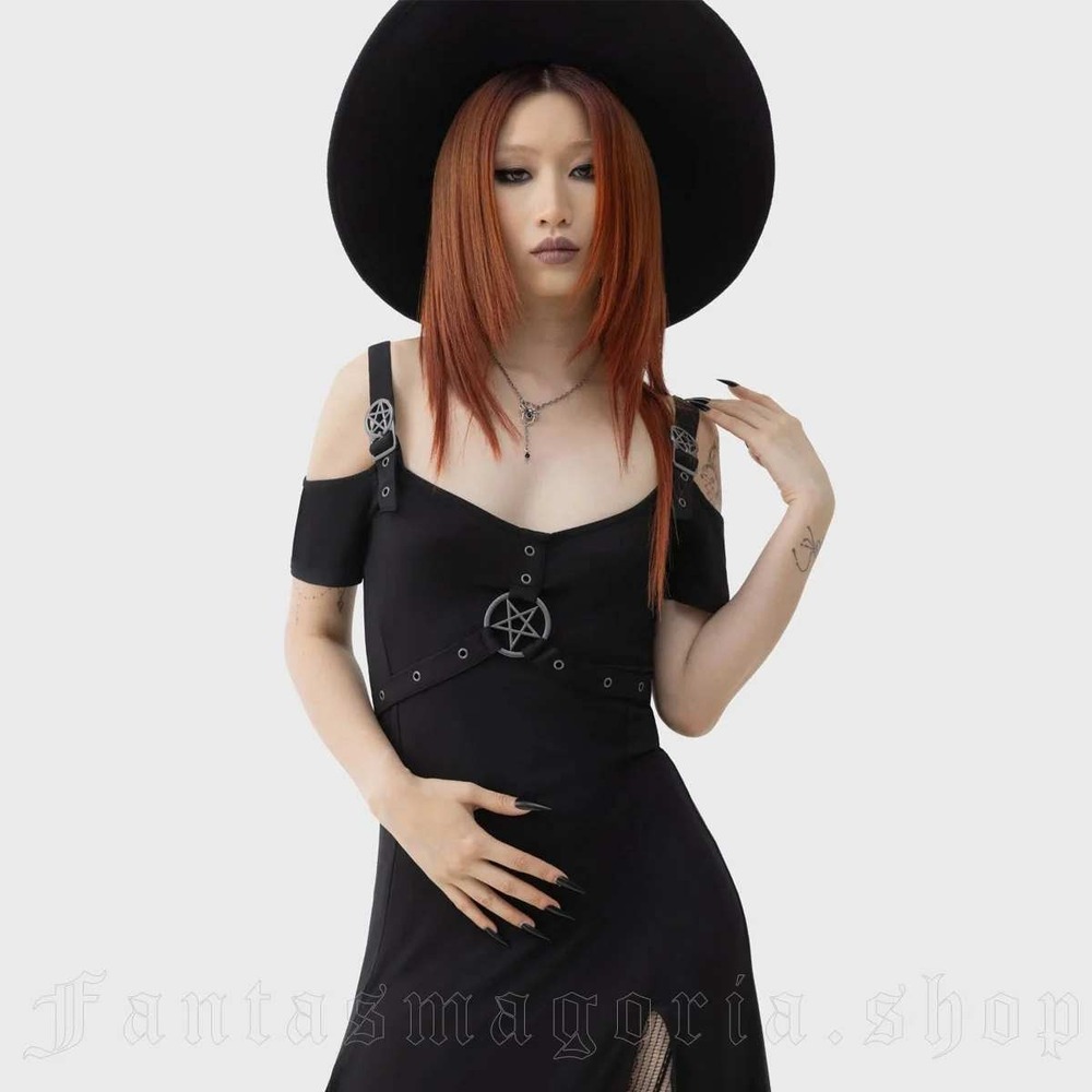 killstar Serenova maxi dress pentagram details